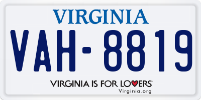 VA license plate VAH8819