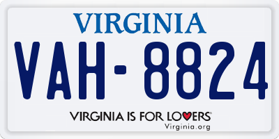 VA license plate VAH8824