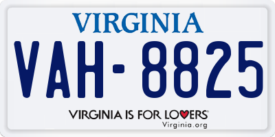VA license plate VAH8825