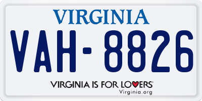 VA license plate VAH8826