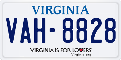 VA license plate VAH8828