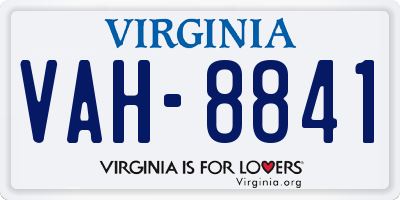 VA license plate VAH8841