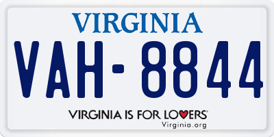 VA license plate VAH8844