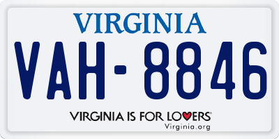 VA license plate VAH8846