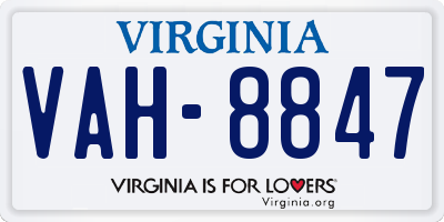 VA license plate VAH8847