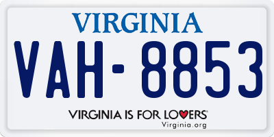 VA license plate VAH8853