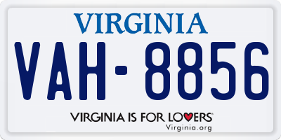 VA license plate VAH8856