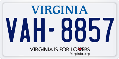 VA license plate VAH8857