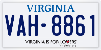 VA license plate VAH8861