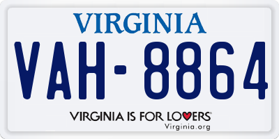 VA license plate VAH8864