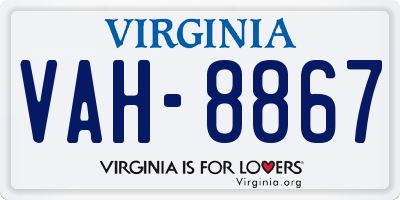 VA license plate VAH8867
