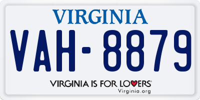 VA license plate VAH8879