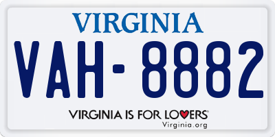 VA license plate VAH8882