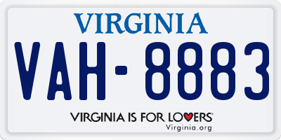 VA license plate VAH8883