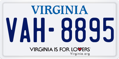 VA license plate VAH8895
