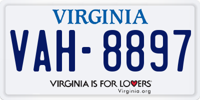 VA license plate VAH8897