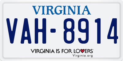 VA license plate VAH8914