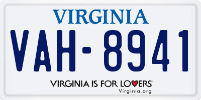 VA license plate VAH8941