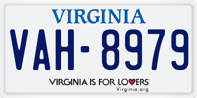 VA license plate VAH8979