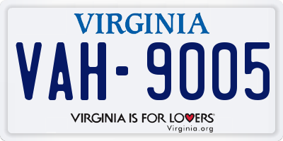 VA license plate VAH9005