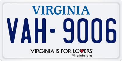 VA license plate VAH9006