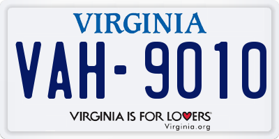 VA license plate VAH9010