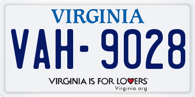 VA license plate VAH9028