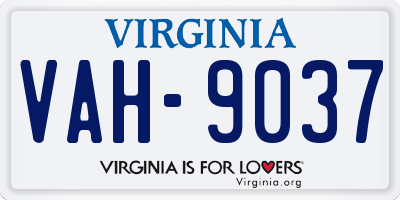 VA license plate VAH9037