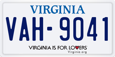 VA license plate VAH9041