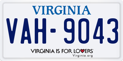 VA license plate VAH9043