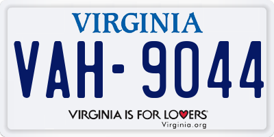 VA license plate VAH9044