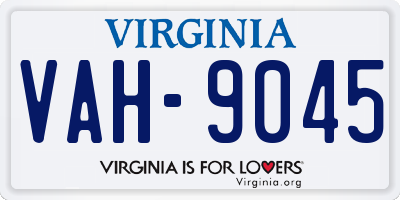 VA license plate VAH9045