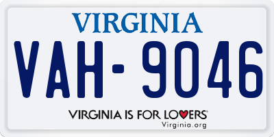 VA license plate VAH9046