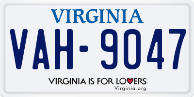 VA license plate VAH9047