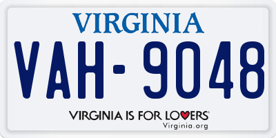 VA license plate VAH9048