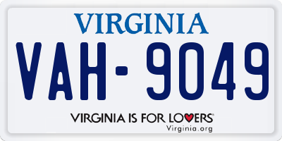 VA license plate VAH9049