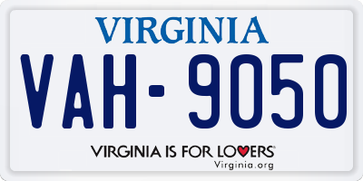 VA license plate VAH9050