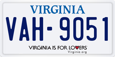 VA license plate VAH9051