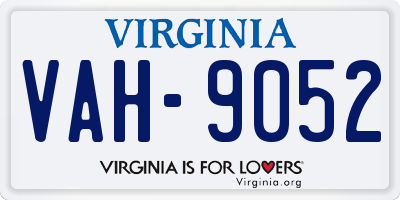 VA license plate VAH9052