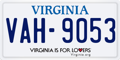 VA license plate VAH9053