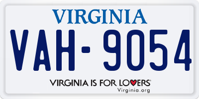VA license plate VAH9054
