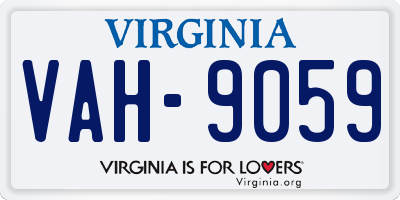VA license plate VAH9059