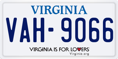 VA license plate VAH9066