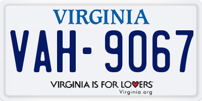 VA license plate VAH9067