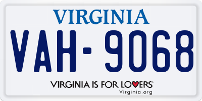 VA license plate VAH9068