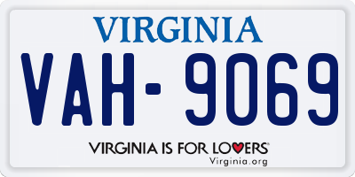 VA license plate VAH9069