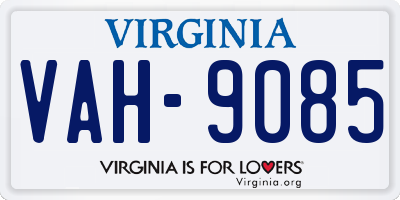 VA license plate VAH9085