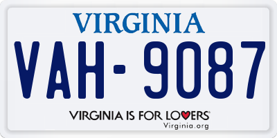 VA license plate VAH9087