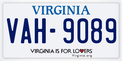 VA license plate VAH9089