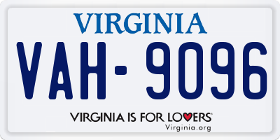 VA license plate VAH9096